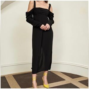 La Ligne Square Neckline Midi Length Black Tent Dress Size Small